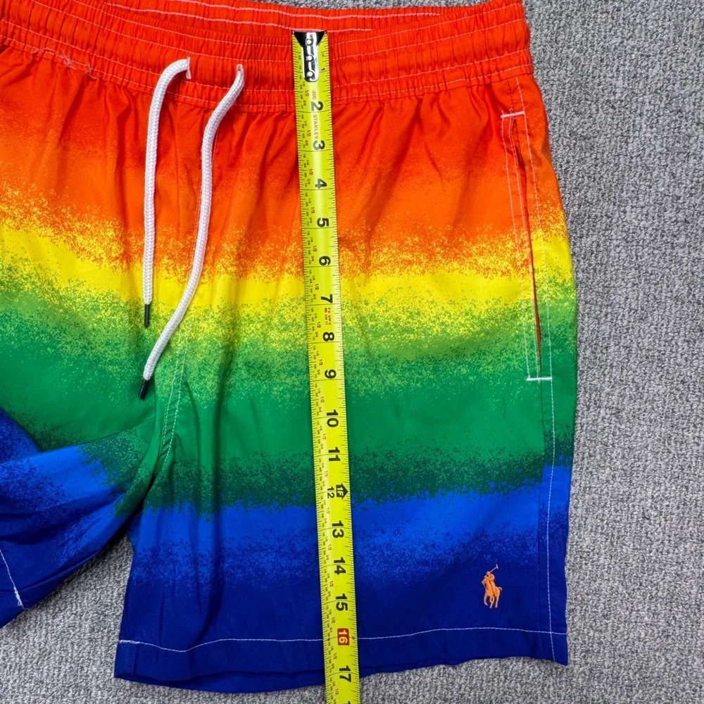 Polo Ralph Lauren Mens Swim Trunks Large Rainbow Gradient NWOT Swimwear